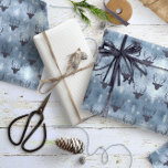 Papier Cadeau Les Patters de Christmas Blue ID861<br><div class="desc">This wrapping paper feer a trendy pattern of deer head silhouettes with curving antlers, stylized arrows and tiny snowflakes in dark navy on a textured-effect, sky blue background. Adjust the repeating pattern size to suit your needs. Search ID861 thru ID864 to see additional color options and other products in this...</div>