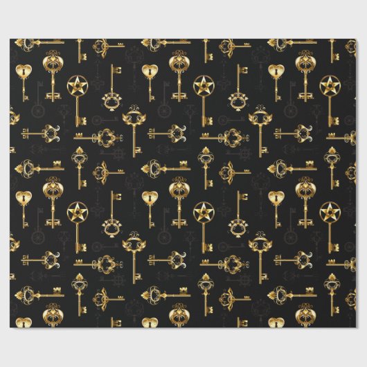 Papier Cadeau Les Patters de Seamless avec Golden Keys (Plat)