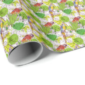 Papier Cadeau Les perroquets tropicaux (Coin rond)