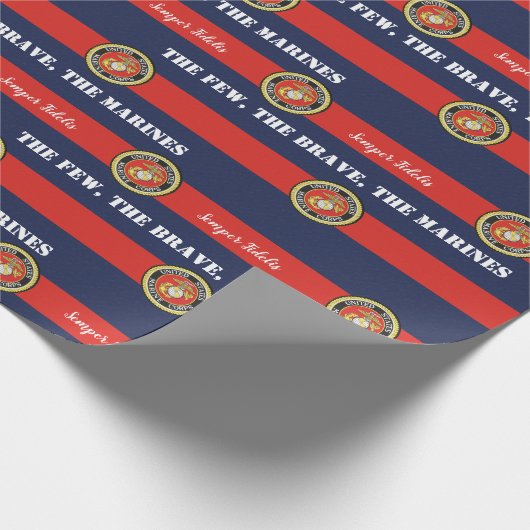 Papier Cadeau Les Peu Nombreux, Les Courageux Marines (Coin)