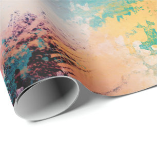 Papier Cadeau Les pinceaux colorés modernes peignent l'art Abst