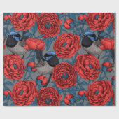 Papier Cadeau Les pivoines et les brunes (Plat)