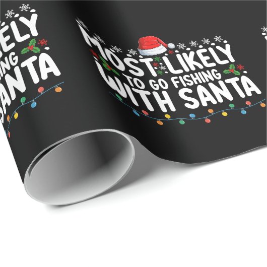 Papier Cadeau Les Plus Probables D'Aller Pêcher Avec Père Noël D (Coin rond)