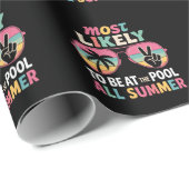 Papier Cadeau Les Plus Probables D'Être À La Piscine Tous Enseig (Coin rond)