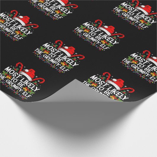 Papier Cadeau Les Plus Probables D'Être L'Elfe Grumpy Drôle Noël (Coin)