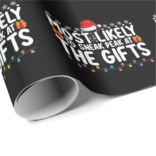 Papier Cadeau Les Plus Susceptibles D'Atteindre Un Sommet À Noël (Coin rond)