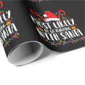 Papier Cadeau Les Plus Susceptibles De Chasser Avec Père Noël Hu (Coin rond)