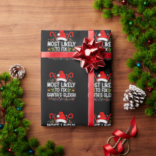 Papier Cadeau Les Plus Susceptibles De Corriger Père Noël Sleigh