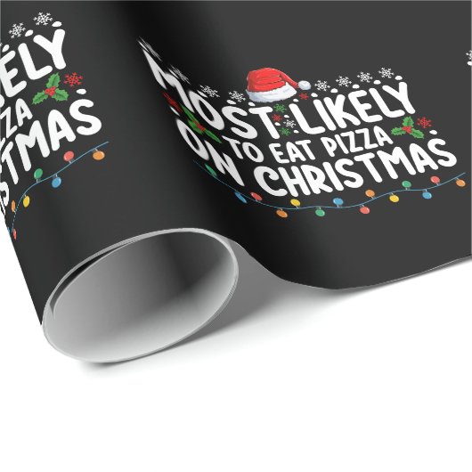 Papier Cadeau Les Plus Susceptibles De Manger De La Pizza Pendan (Coin rond)