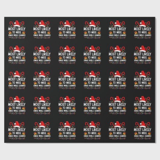 Papier Cadeau Les Plus Susceptibles De Manquer Noël En Jouant À (Plat)