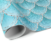 Papier Cadeau Les poissons chatoyants à l'échelle de l'Aqua (Coin rond)