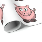 Papier Cadeau Les porcs me rendent heureux (Coin rond)