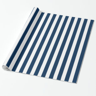 Papier Cadeau Les rayures de bleu marine et de blanc modèlent l