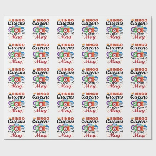 Papier Cadeau Les Reines De Bingo Sont Nées En Mai (Plat)