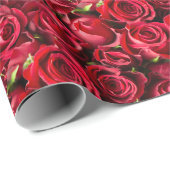 Papier Cadeau Les Roses rouges de la Saint-Valentin (Coin rond)