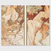 Papier Cadeau Les Saisons Original 1897 Par Alphonse Mucha (Plat)