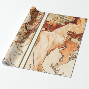 Papier Cadeau Les Saisons Original 1897 Par Alphonse Mucha
