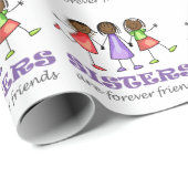 Papier Cadeau Les Soeurs Sont Des Amis Pour Toujours (Coin rond)