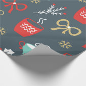 Papier Cadeau Les Tasses Vont Les Branches De Mistletoe Et De Fi (Coin)