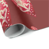 Papier Cadeau Les vacances jouent le coeur rouge (Coin rond)