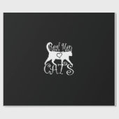 Papier Cadeau Les vrais hommes aiment les chats en style (Plat)