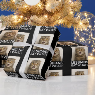 Papier Cadeau Lesbiennes Mangent Quoi de Drôle