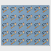 Papier Cadeau Leslie Patricelli chante bébé avec des palmes lapi (Plat)