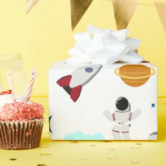 Papier Cadeau L'espace extra-atmosphérique pour enfants et Motif (Fête d'anniversaire)