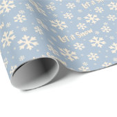 Papier Cadeau Let It Snow Holiday Wrapping Paper - Blue (Coin rond)