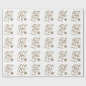 Papier Cadeau "Let it Snow" Noël Gold NOM DE Parties scintillant (Plat)