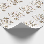 Papier Cadeau "Let it Snow" Noël Gold NOM DE Parties scintillant (Coin)