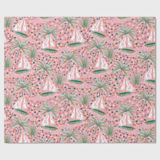 Papier Cadeau L'été en voilier Palm Trees (Plat)