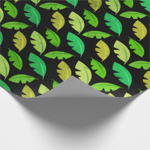 Papier Cadeau L'été tropical pousse des feuilles émeraude de