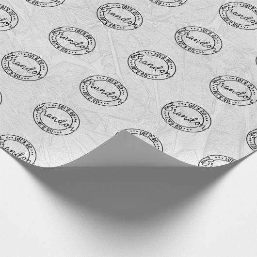 Papier Cadeau Let's Go Brandon Stamped Seal Design Marble Gray (Coin)