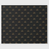 Papier cadeau lettrage design Iris or (Plat)