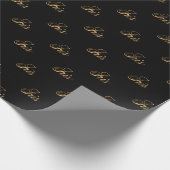 Papier cadeau lettrage design Iris or (Coin)