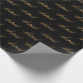 Papier cadeau lettrage design or Astrid (Coin)
