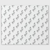 Papier Cadeau Lettrage XOXO simple en Motif noir (Plat)