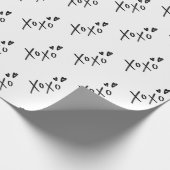 Papier Cadeau Lettrage XOXO simple en Motif noir (Coin)