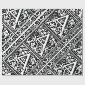 Papier Cadeau Lettre A Monogramme Médiéval Art Nouveau (Plat)