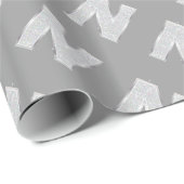 PAPIER CADEAU LETTRE ARGENT N (Coin rond)