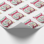 Papier Cadeau Lettre B Monogramme Fleur de lis (Coin)