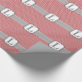 Papier Cadeau Lettre blanche rouge L Chevron de monogramme (Coin)