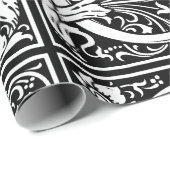 Papier Cadeau Lettre C Monogramme médiéval Art Nouveau (Coin rond)