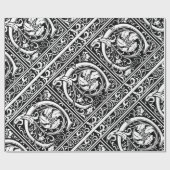 Papier Cadeau Lettre C Monogramme médiéval Art Nouveau (Plat)