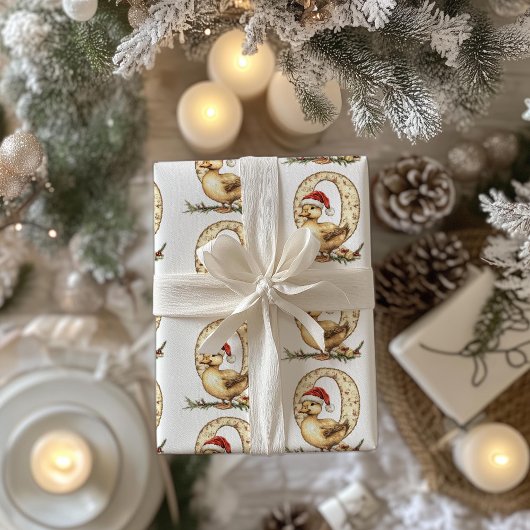 Papier Cadeau Lettre canard Noël Noël