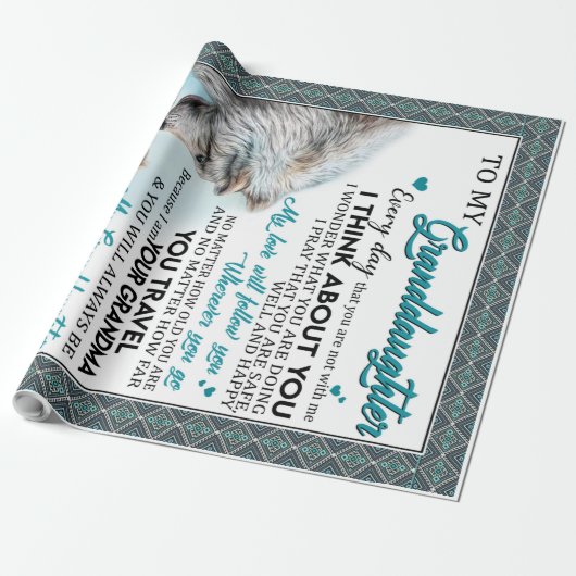 Papier Cadeau Lettre Customisée À Ma Petite-Fille De Grand-Mère (Déroulé)