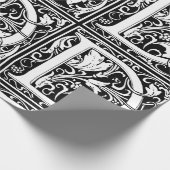 Papier Cadeau Lettre D Monogramme médiéval Art Nouveau (Coin)