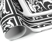 Papier Cadeau Lettre D Monogramme médiéval Art Nouveau (Coin rond)