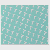 Papier Cadeau Lettre d'argent à la menthe T (Plat)